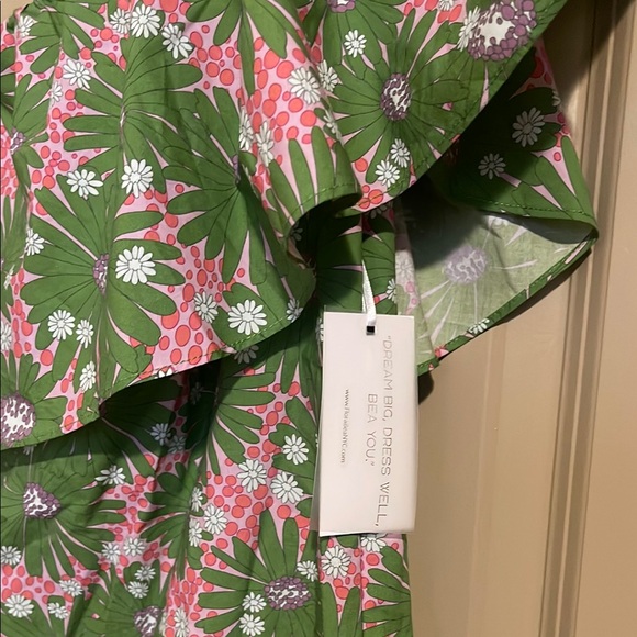 One Shoulder Green Floral Dress - Picture 5 of 5